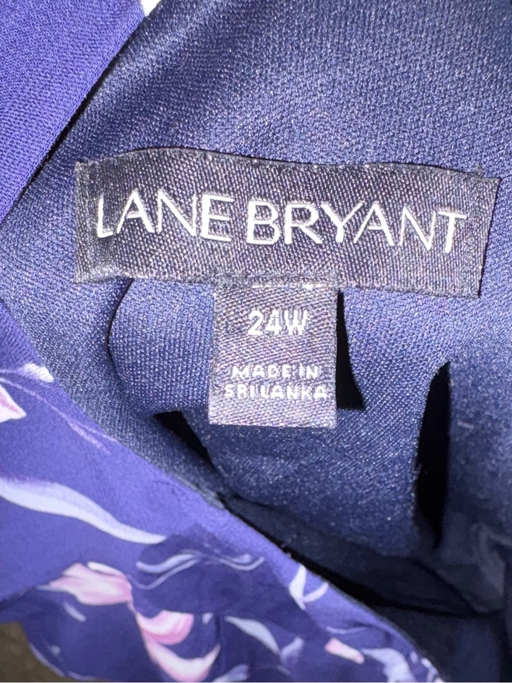 Lane Bryant Purple Chiffon Floral Midi Dress with Pink Flowers - Picture 5 of 5